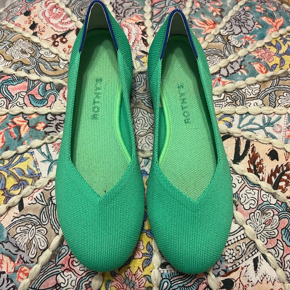 Rothy's Vibrant Paradise Green Ballet Flats 7.5